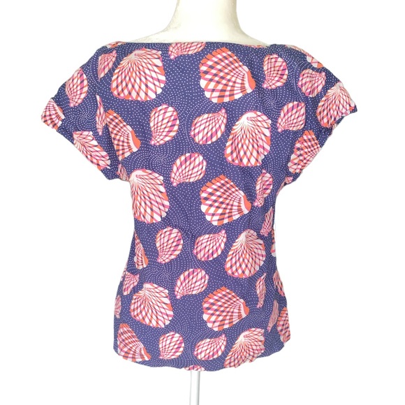 Lilly Pulitzer Hannah Tie Front Keyhole Top in Great Escape Print - L - Picture 5 of 11